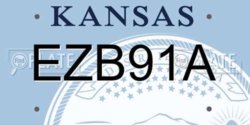 EZB91A Kansas License Plate