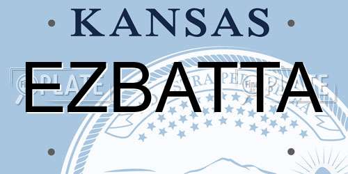 EZBATTA Kansas License Plate