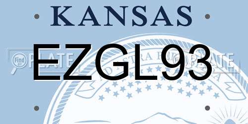 EZGL93 Kansas License Plate