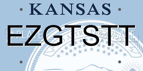 EZGTSTT Kansas License Plate