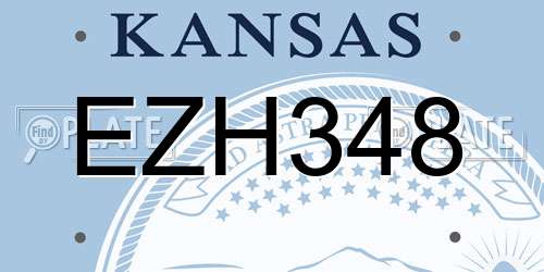 EZH348 Kansas License Plate