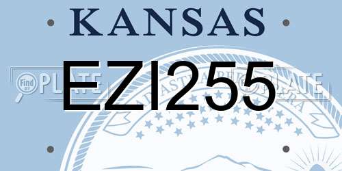 EZI255 Kansas License Plate