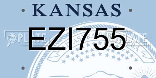 EZI755 Kansas License Plate
