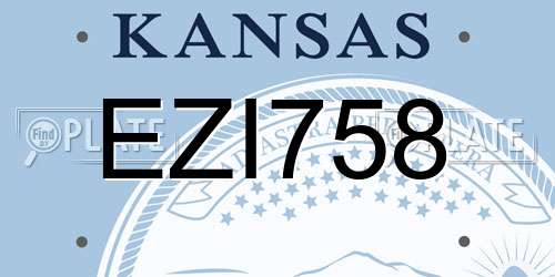 EZI758 Kansas License Plate
