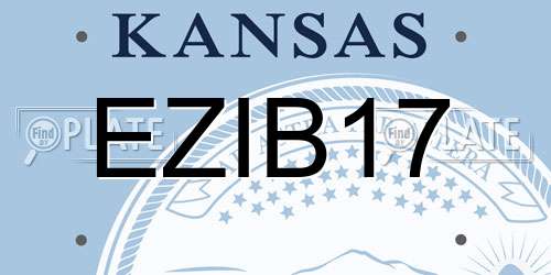 EZIB17 Kansas License Plate