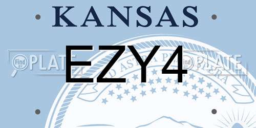EZY4 Kansas License Plate