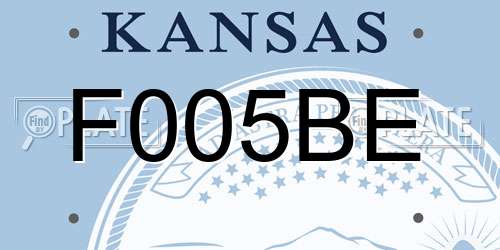 F005BE Kansas License Plate