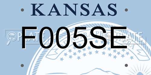 F005SE Kansas License Plate