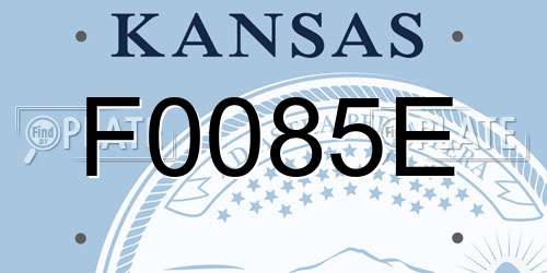 F0085E Kansas License Plate