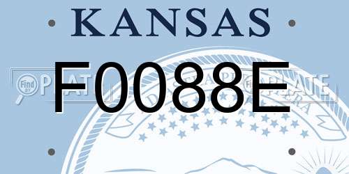 F0088E Kansas License Plate