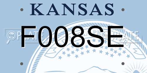 F008SE Kansas License Plate