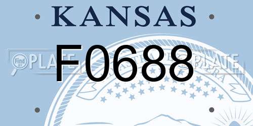 F0688 Kansas License Plate
