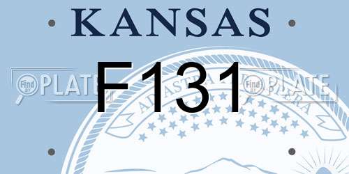 F131 Kansas License Plate
