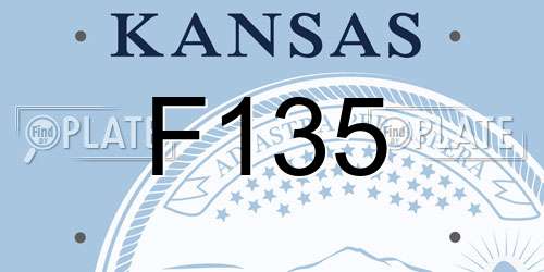F135 Kansas License Plate