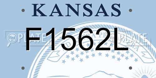 F1562L Kansas License Plate