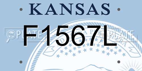 F1567L Kansas License Plate