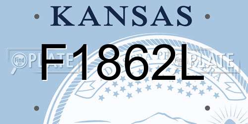 F1862L Kansas License Plate