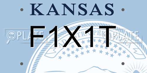 F1X1T Kansas License Plate