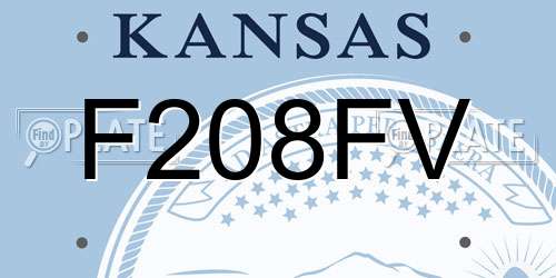 F208FV Kansas License Plate
