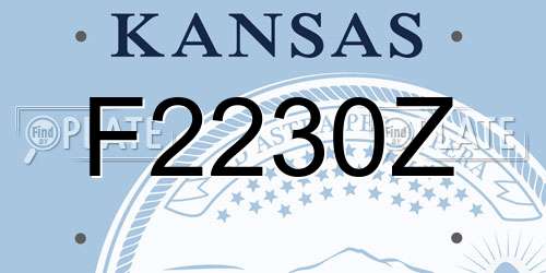 F2230Z Kansas License Plate