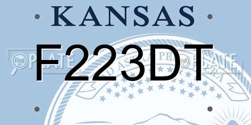 F223DT Kansas License Plate