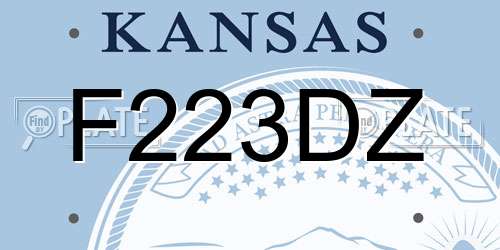 F223DZ Kansas License Plate