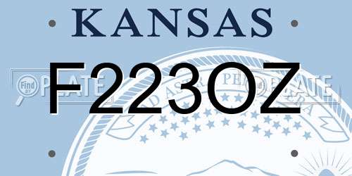 F223OZ Kansas License Plate