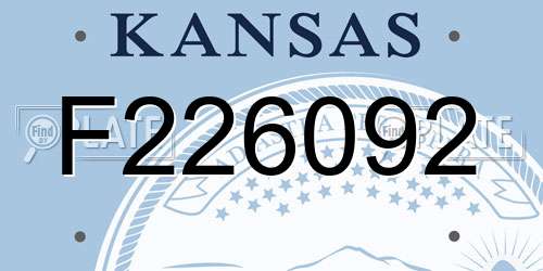 F226092 Kansas License Plate