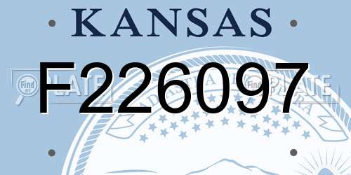 F226097 Kansas License Plate