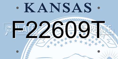 F22609T Kansas License Plate