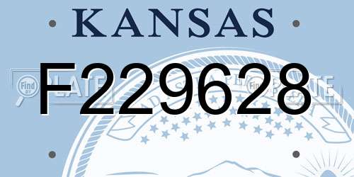 F229628 Kansas License Plate
