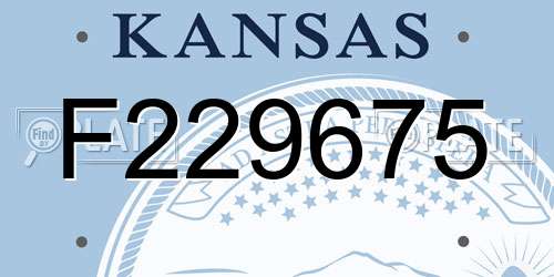 F229675 Kansas License Plate