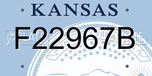 F22967B Kansas License Plate
