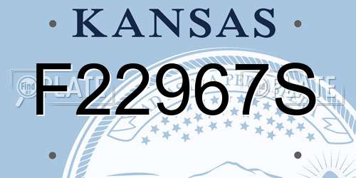 F22967S Kansas License Plate