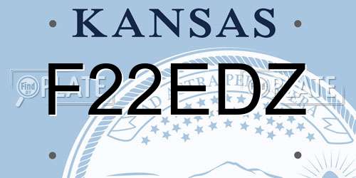 F22EDZ Kansas License Plate