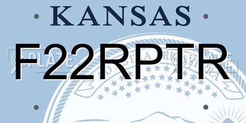 F22RPTR Kansas License Plate