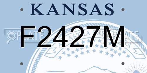 F2427M Kansas License Plate