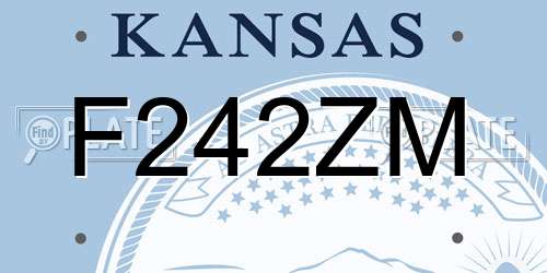 F242ZM Kansas License Plate