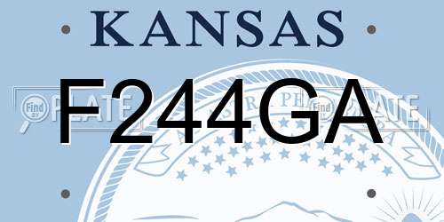 F244GA Kansas License Plate