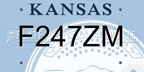 F247ZM Kansas License Plate