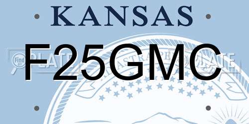 F25GMC Kansas License Plate
