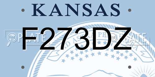 F273DZ Kansas License Plate