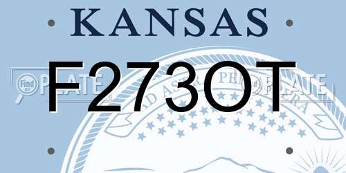 F273OT Kansas License Plate