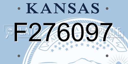 F276097 Kansas License Plate