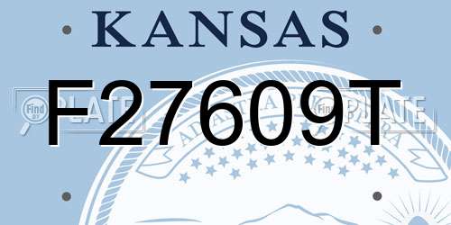 F27609T Kansas License Plate