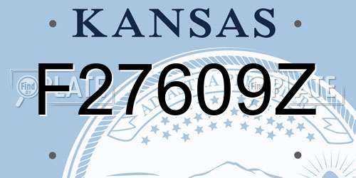 F27609Z Kansas License Plate