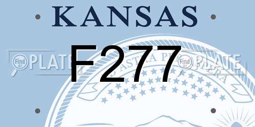 F277 Kansas License Plate