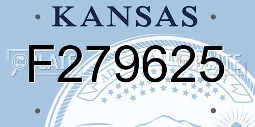 F279625 Kansas License Plate