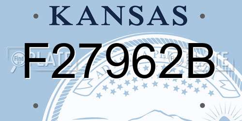 F27962B Kansas License Plate