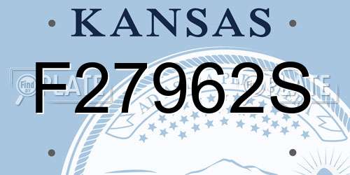 F27962S Kansas License Plate